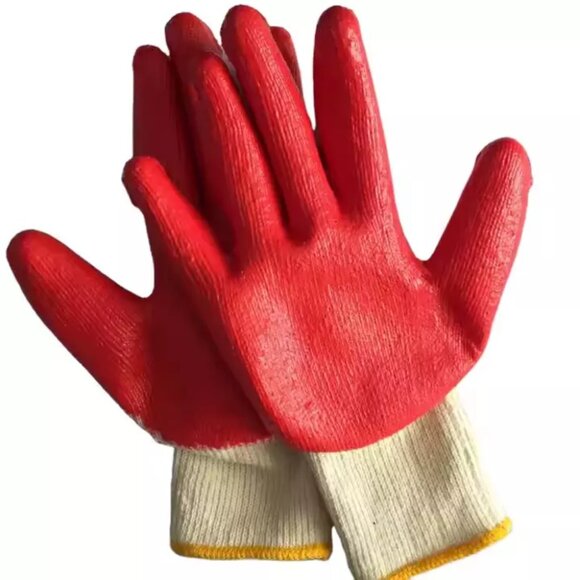 10 Pair Latex Rubber Coated Work Gloves, Grip & Durable Protection - Picture 2 of 6